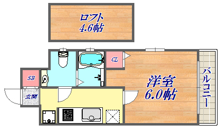 エステムコート神戸県庁前4グランディオの間取り