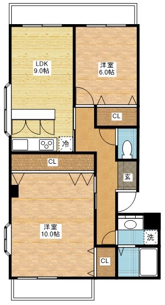 長崎市本原町のマンションの間取り