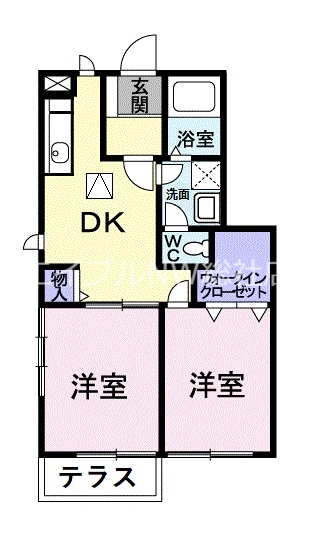 浅口郡里庄町大字新庄のアパートの間取り