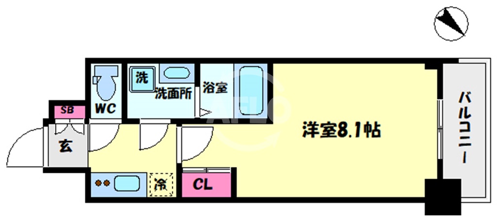 S-RESIDENCE阿波座WESTの間取り