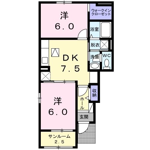 カーサ　エルシアＢの間取り