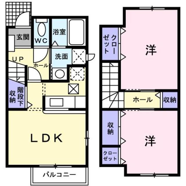 富士宮市小泉のアパートの間取り