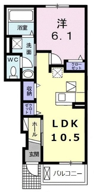 ミルト長浜Ｃ棟の間取り