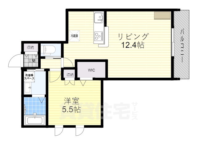 伊丹市南野のアパートの間取り