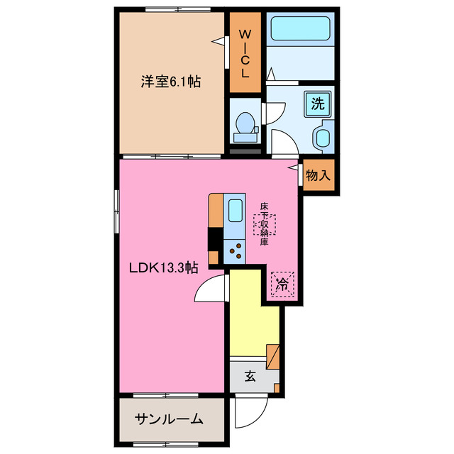 桑名市大字小貝須のアパートの間取り