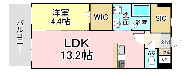 北九州市小倉北区鍛冶町のマンションの間取り