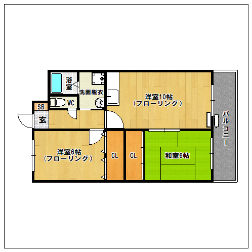 エルヴェール新宮の間取り