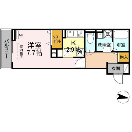 福山市南蔵王町のアパートの間取り