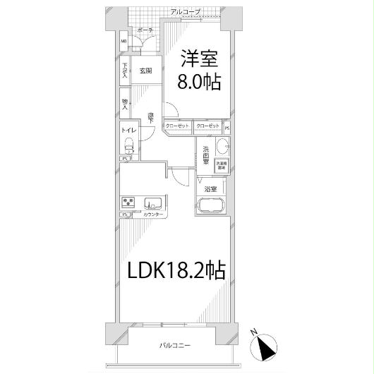 姫路市東雲町のマンションの間取り