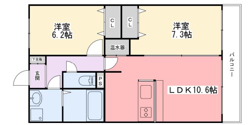 姫路市城北新町のマンションの間取り