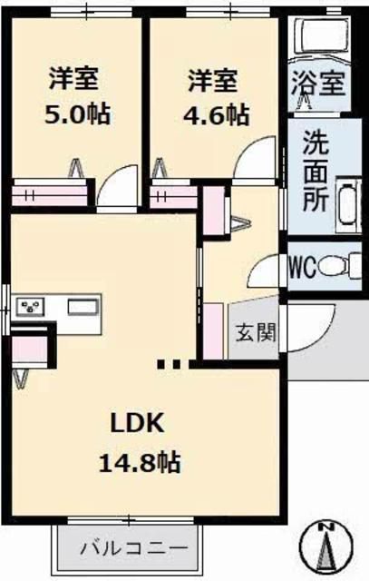 シャルムグリ　Ｂ棟の間取り