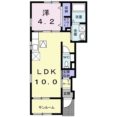 大牟田市大字吉野のアパートの間取り