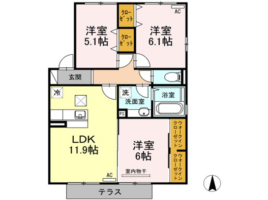 大村市池田のアパートの間取り