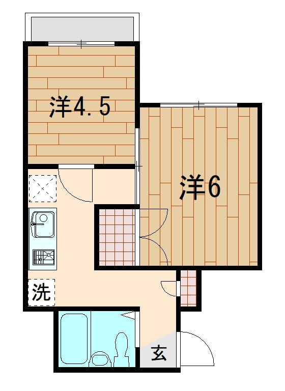 越谷市大字袋山のマンションの間取り