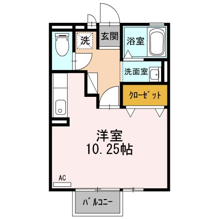 焼津市柳新屋のアパートの間取り