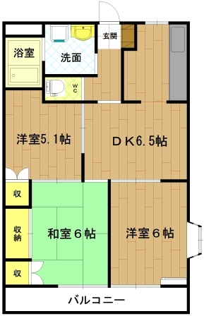 伊勢市御薗町長屋のアパートの間取り