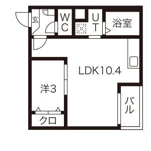 名古屋市天白区井の森町のアパートの間取り