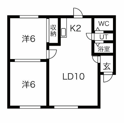 札幌市西区西野二条のマンションの間取り