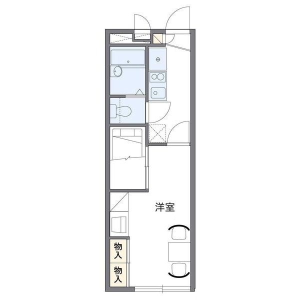 岡山市東区中尾のアパートの間取り