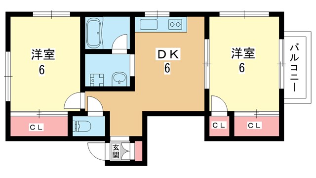 豊中市玉井町のアパートの間取り