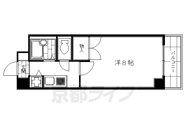 【京都市伏見区深草飯食町のマンションの間取り】