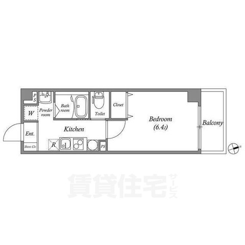 大阪市住吉区東粉浜のマンションの間取り