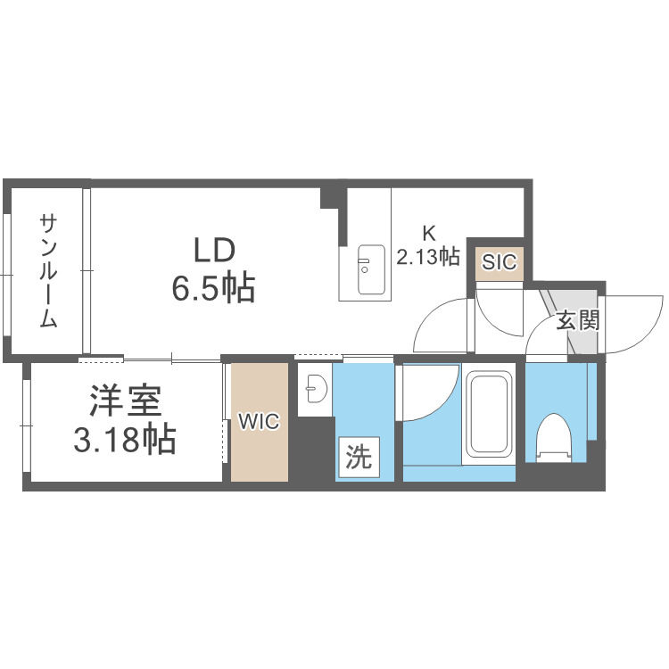 札幌市豊平区豊平一条のマンションの間取り