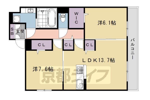 フラット太秦の間取り