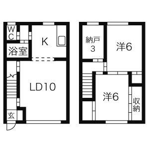 札幌市東区北十四条東のアパートの間取り