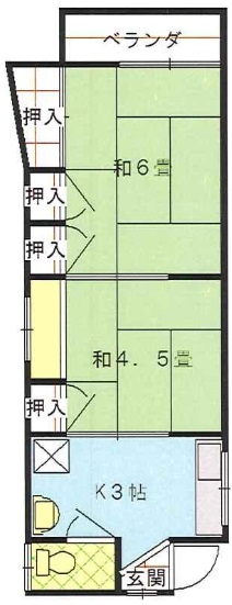 大田区西嶺町のアパートの間取り