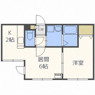 札幌市東区北十九条東のアパートの間取り