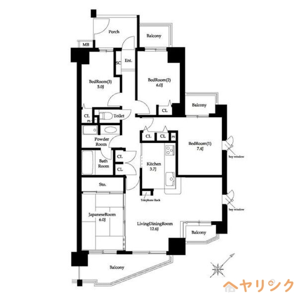 【長久手市菖蒲池のマンションの間取り】