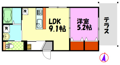 神奈川県平塚市八重咲町（マンション）の賃貸物件の間取り