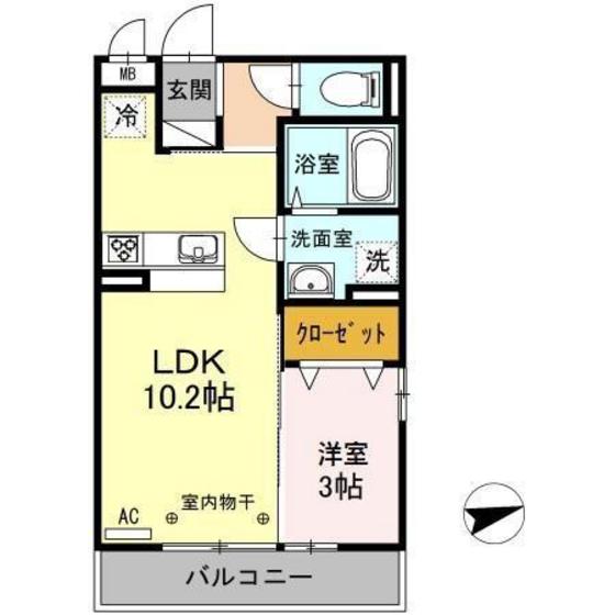 ＪＲ城端線 砺波駅 徒歩7分 3階建 築11年の間取り写真
