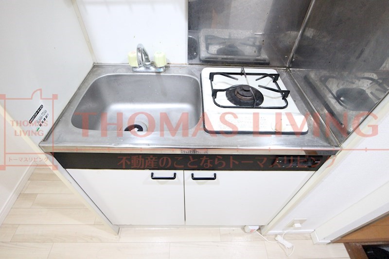 キッチン　ガスコンロ一口タイプです。