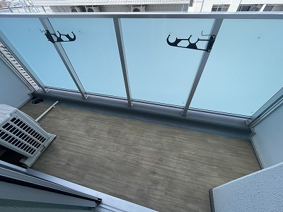 バルコニー　外からの目が気にならないバルコニーで洗濯物が干せます