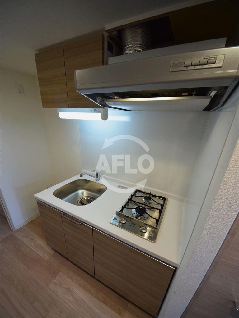 キッチン　プレサンス四天王寺前夕陽丘　ガス2口コンロシステムキッチン