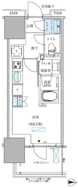 都営新宿線 西大島駅 徒歩4分 14階建 築1年の間取り写真