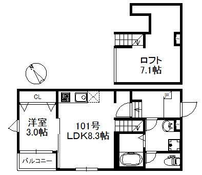 ソラーレ津福駅南 731の間取り写真