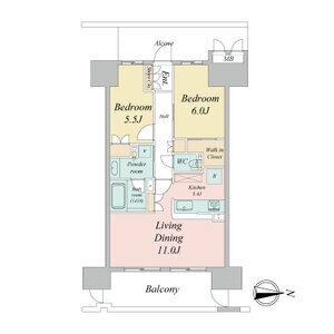 名古屋市中区千代田のマンションの間取り