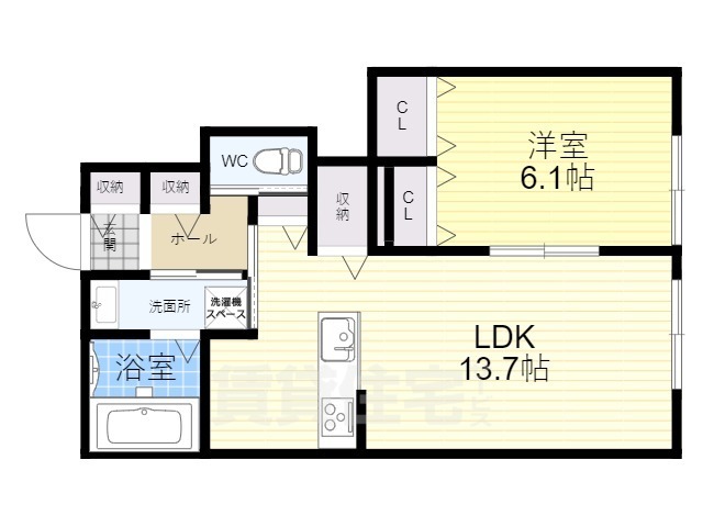 伊丹市北本町のアパートの間取り