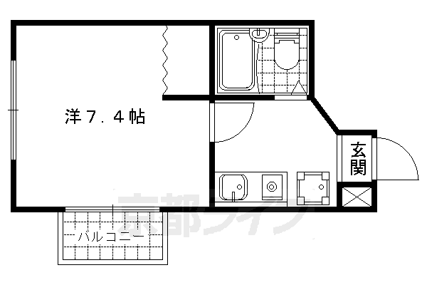 京都市山科区椥辻草海道町のマンションの間取り