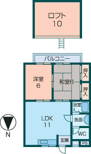 橿原市豊田町のアパートの間取り