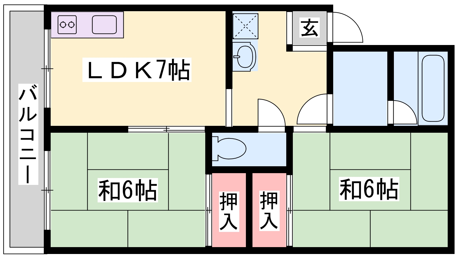 サンハイツ多井田Ａ棟の間取り