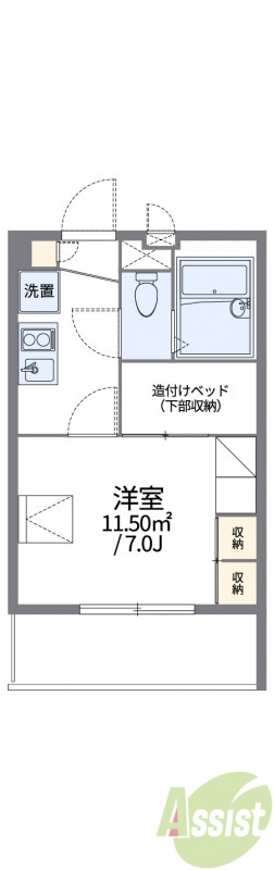 神戸市兵庫区大同町のマンションの間取り