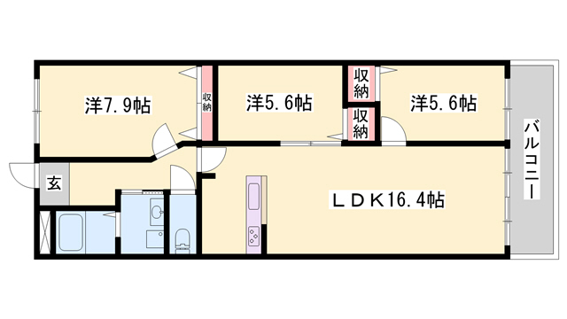 【キャッスルコート国府寺町の間取り】