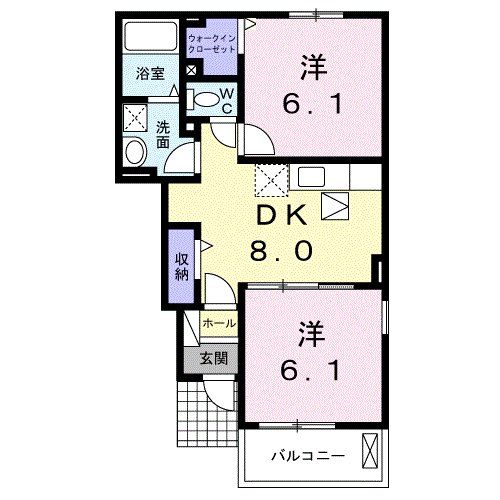 深谷市永田のアパートの間取り