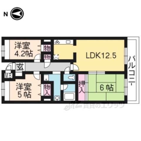 ベルク長岡京の間取り