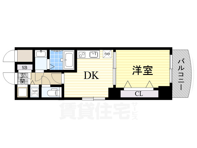 大阪市北区本庄東のマンションの間取り