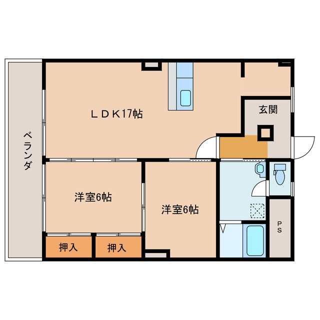 都城市蔵原町のマンションの間取り